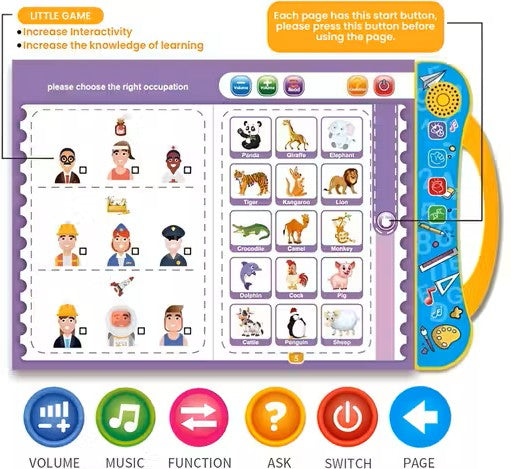 Intelligence Book Interactive Sound Learning Book for Kids
